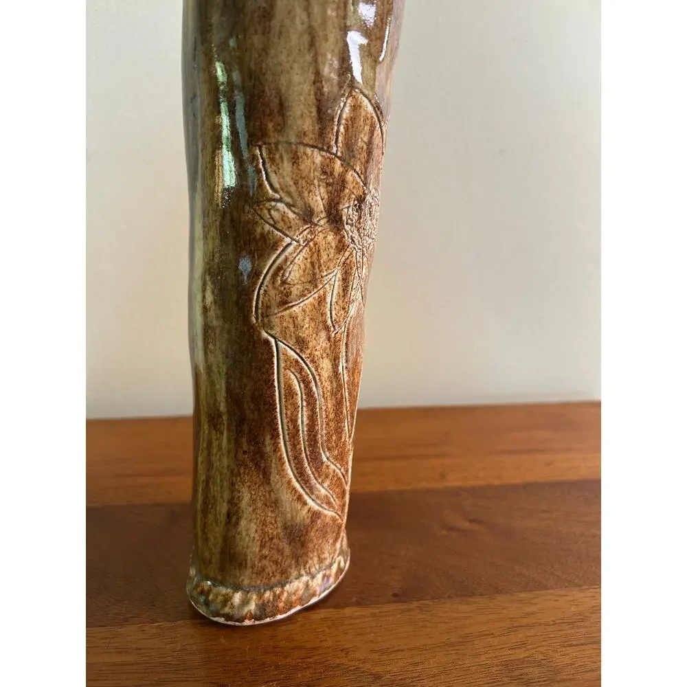 Vintage Studio Pottery Vase Signed by Artist